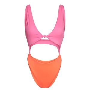 Leith Colorblock One-Piece Swimsuit